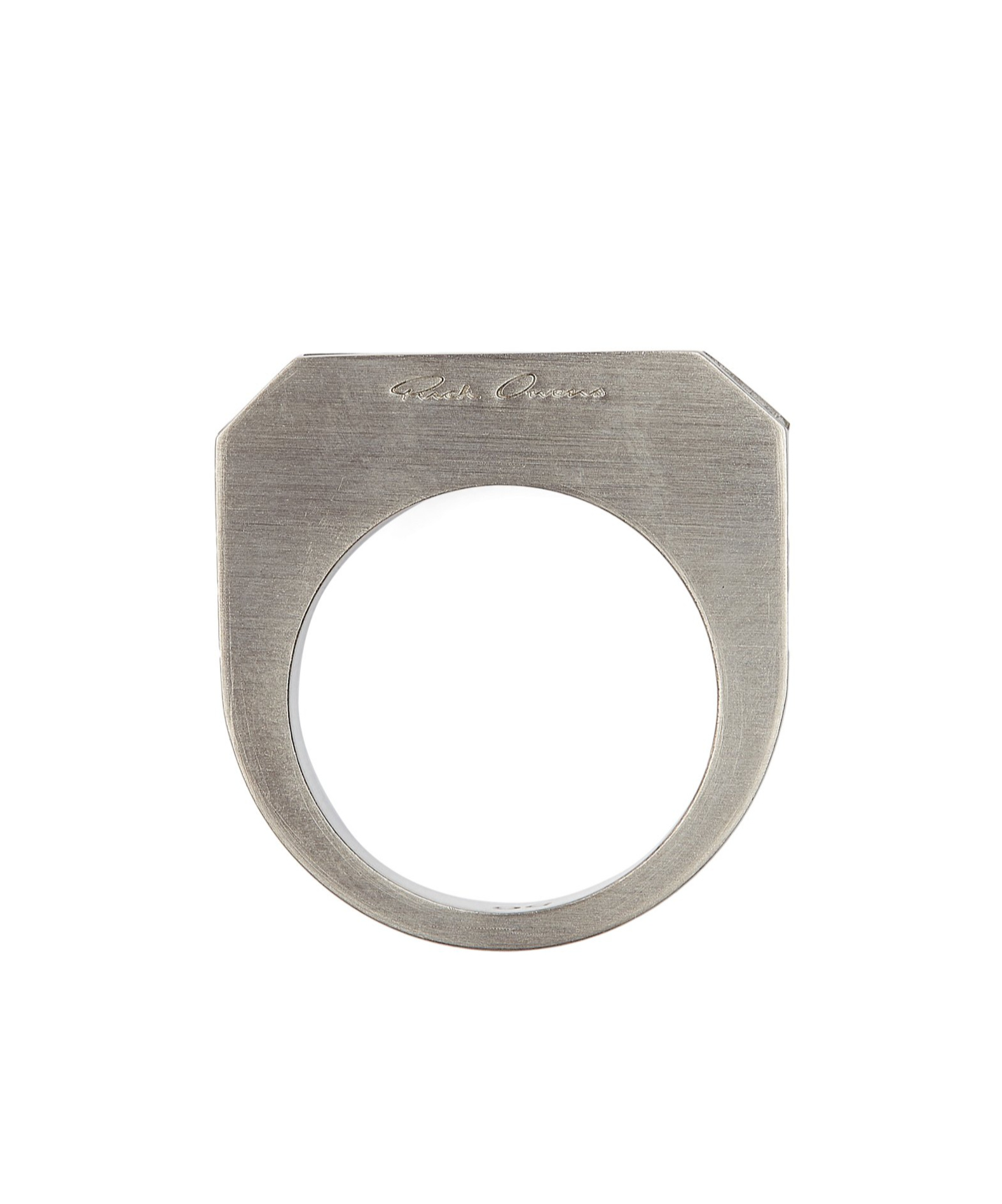 Rick Owens Chunky Signet Ring In Metallic