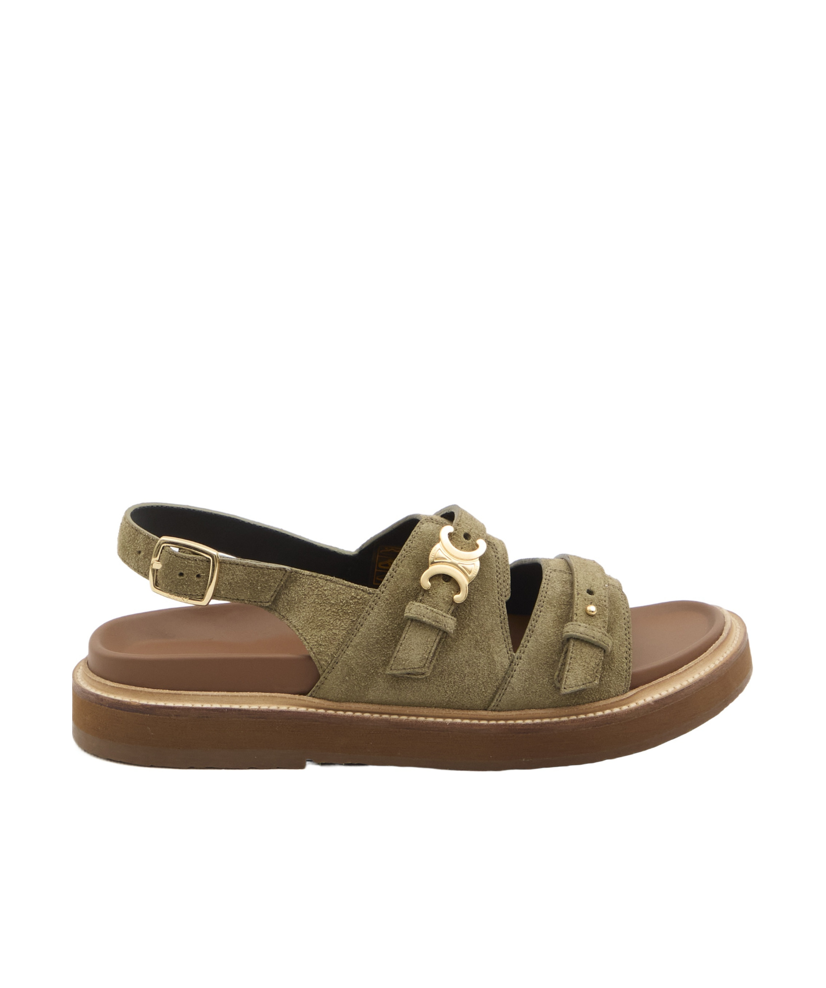 Celine Tippi Flat Sandals In Brown