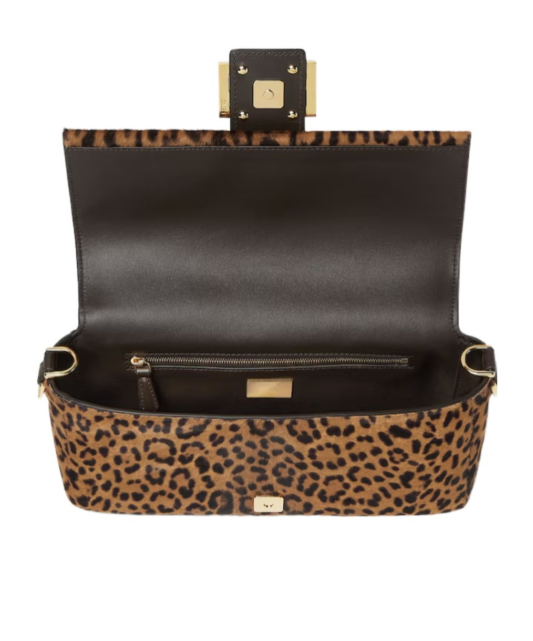 Fendi Baguette Shape Shoulder Bag With Detachable Strap In Brown
