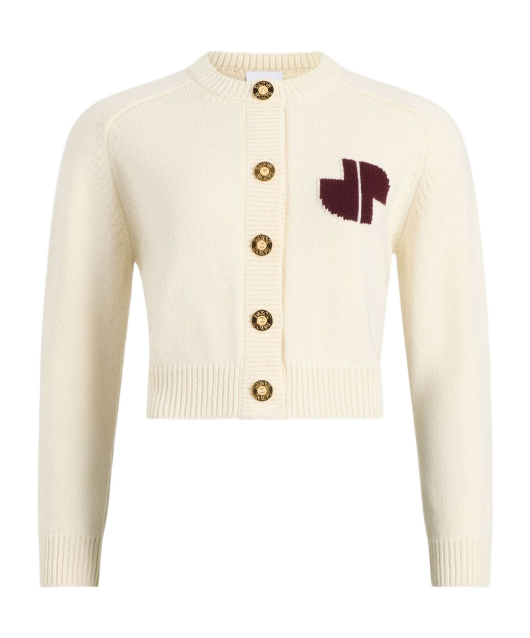 Patou Buttoned Knitwear Cardigan With Ribbed Accents In Neutral