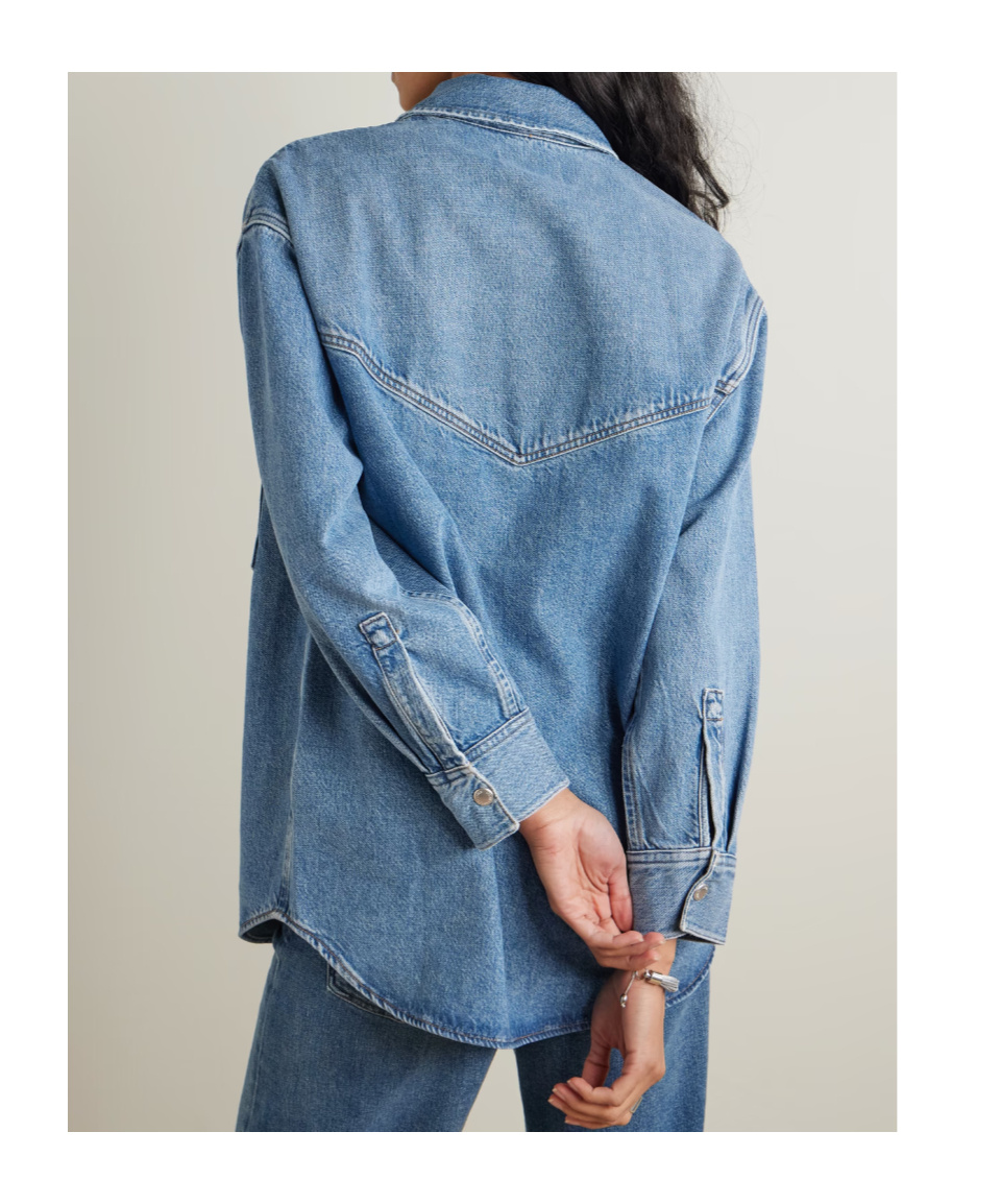 Agolde Lotta Organic Denim Shirt In Blue