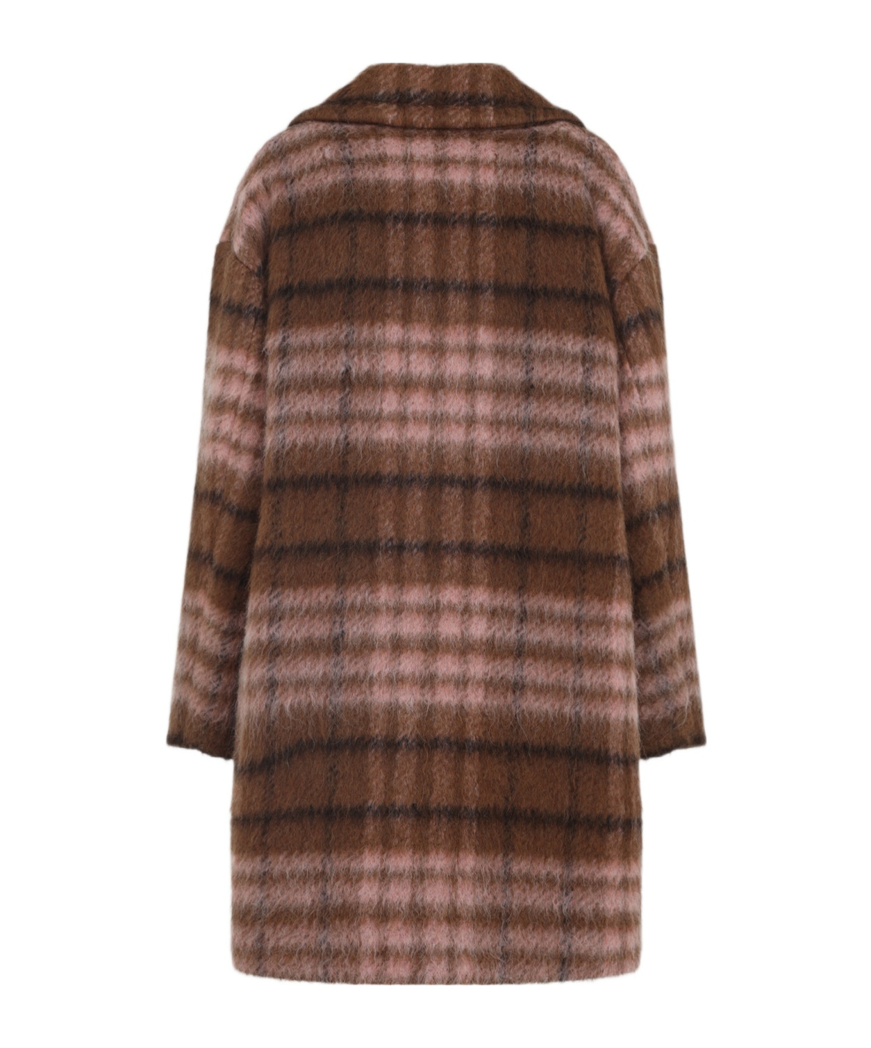 Moschino Double-breasted Plaid Coat With Warm Acrylic Blend In Multi