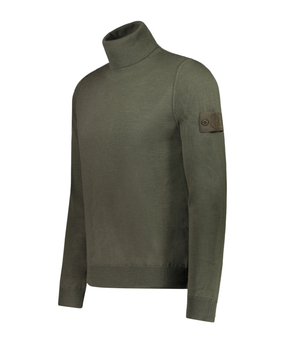 Stone Island Long-sleeved Sweater In Green