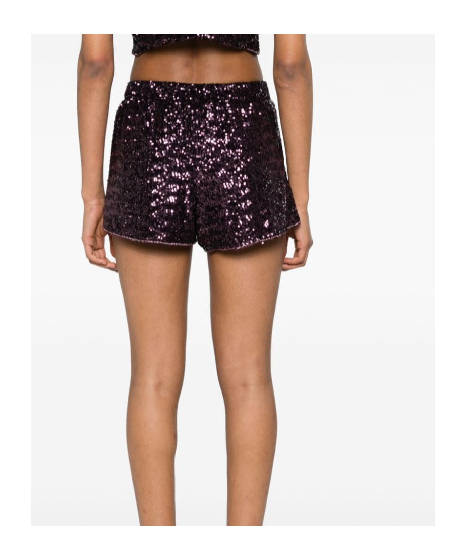 Shop Oseree Sequinned Short Shorts In Black
