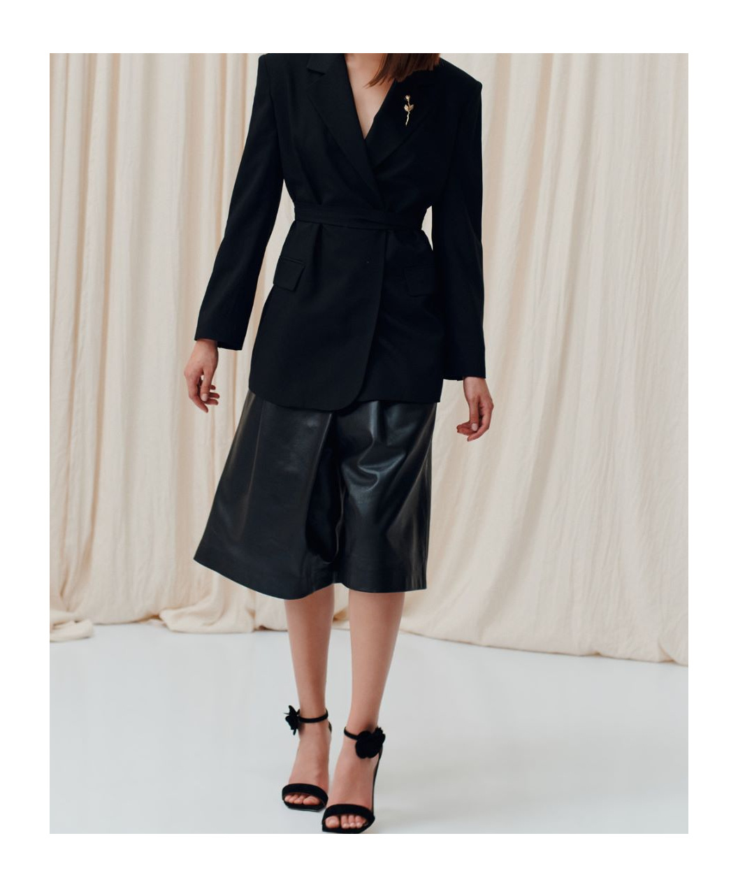 Marella Long-sleeved Suit Coat In Black