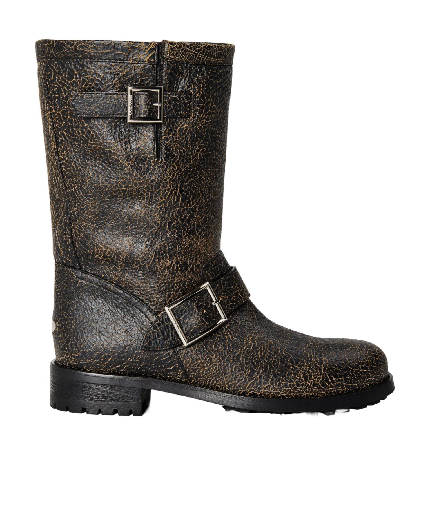 Jimmy Choo Leather Mid-calf Biker Boot In Black