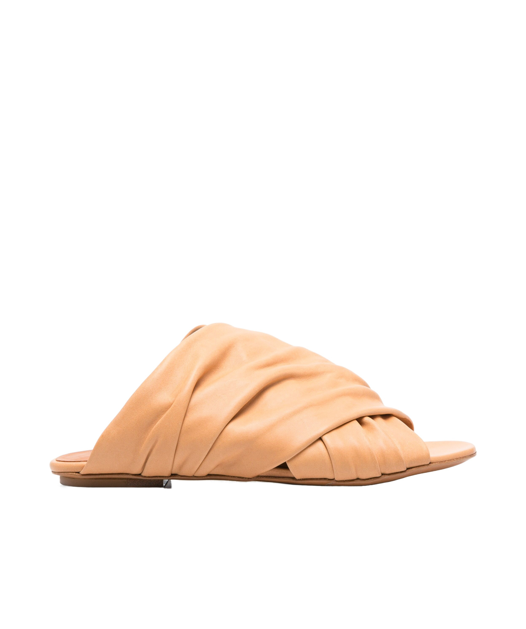 Shop Forte Forte Crossed Flat Slippers In Nude