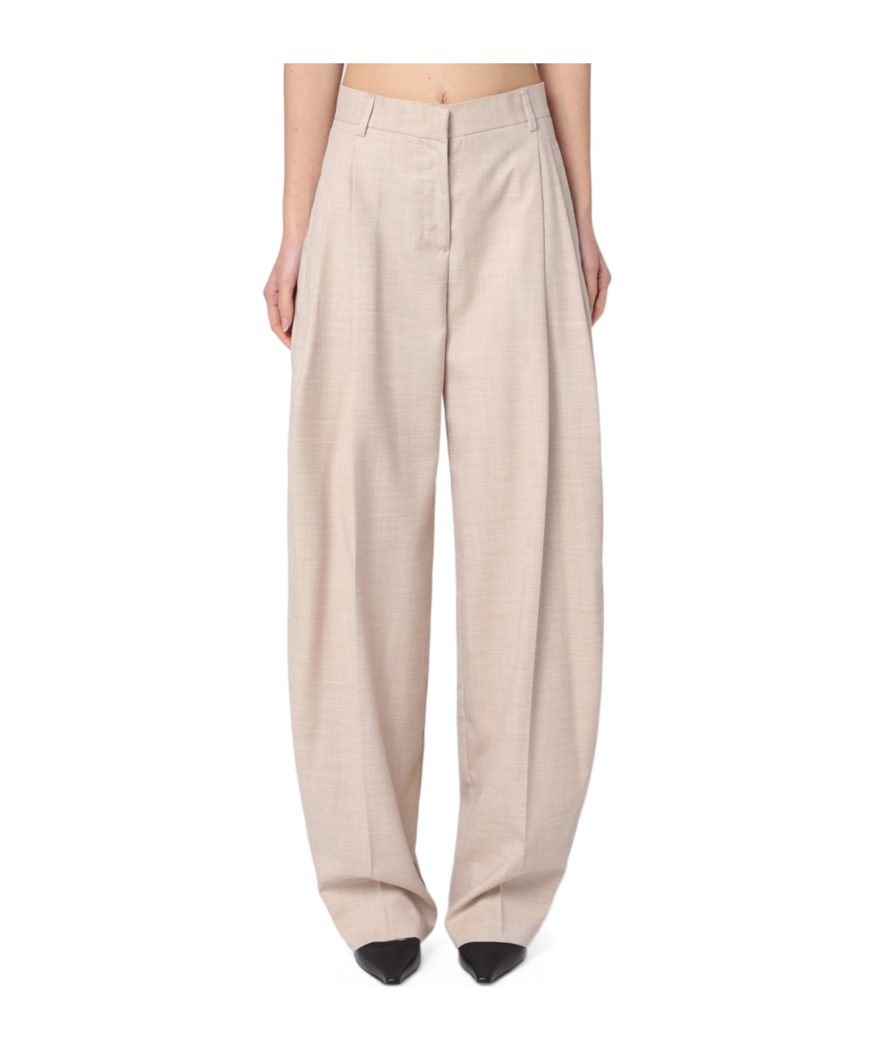 The Andamane Belt-loop Casual Pants In Nude