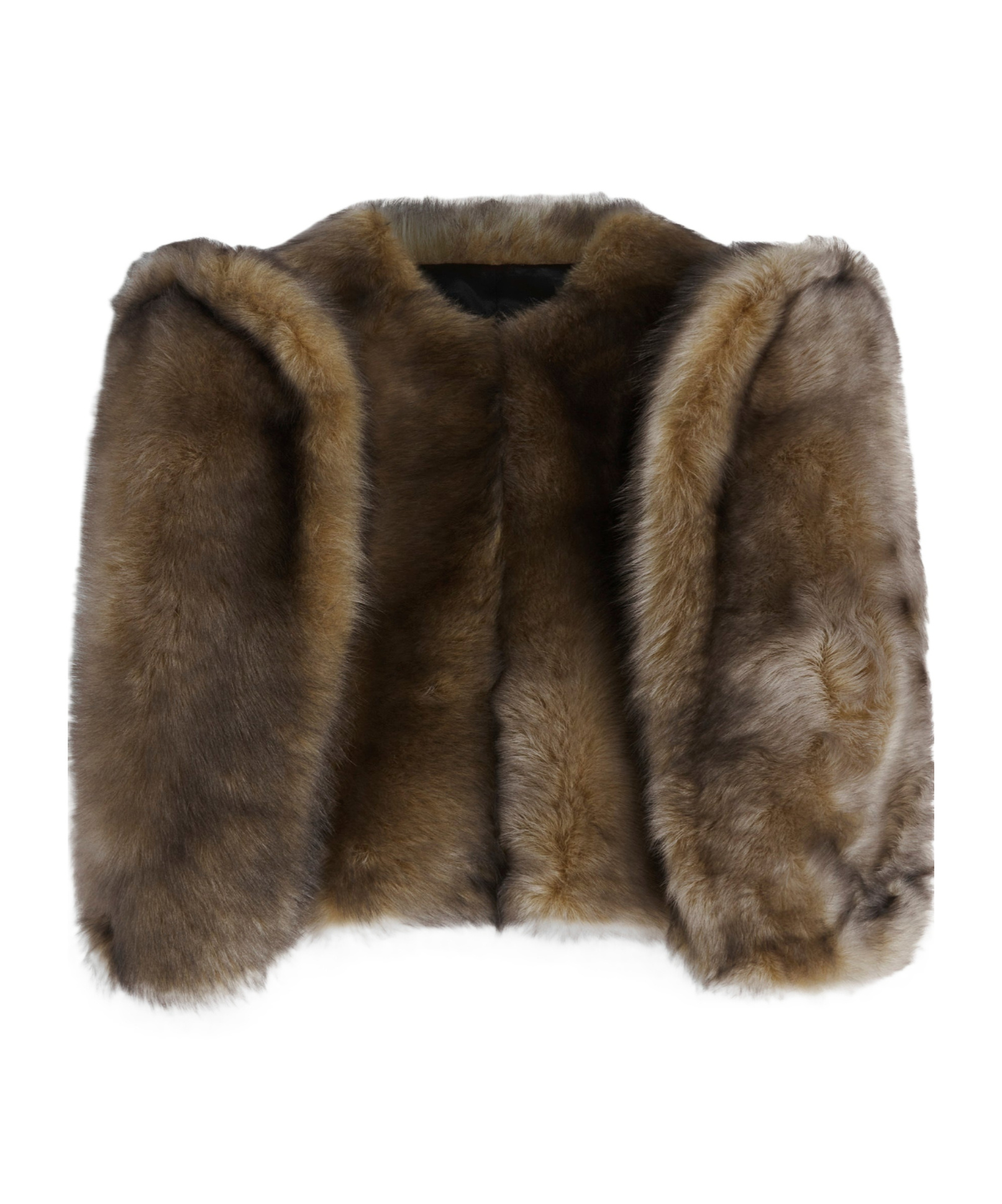 Phoebe Philo Dancer Cropped Fur Jacket In Blue Apricot
