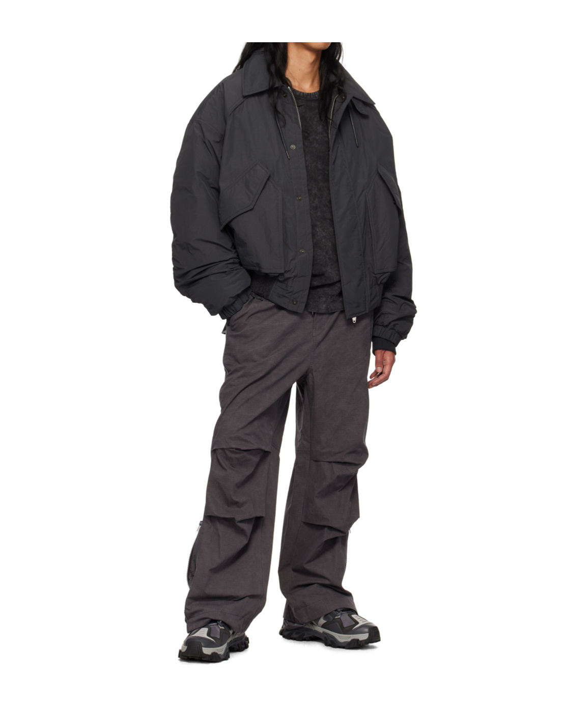 Juunj Waffle-effect Drawstring Track Pants In Gray