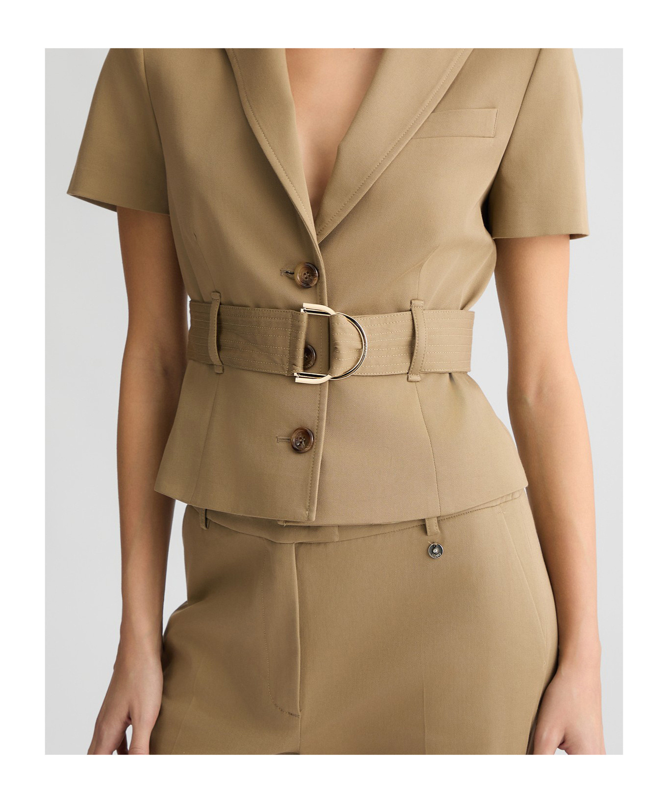 Liu •jo Liu Jo Belted Beige Jacket
