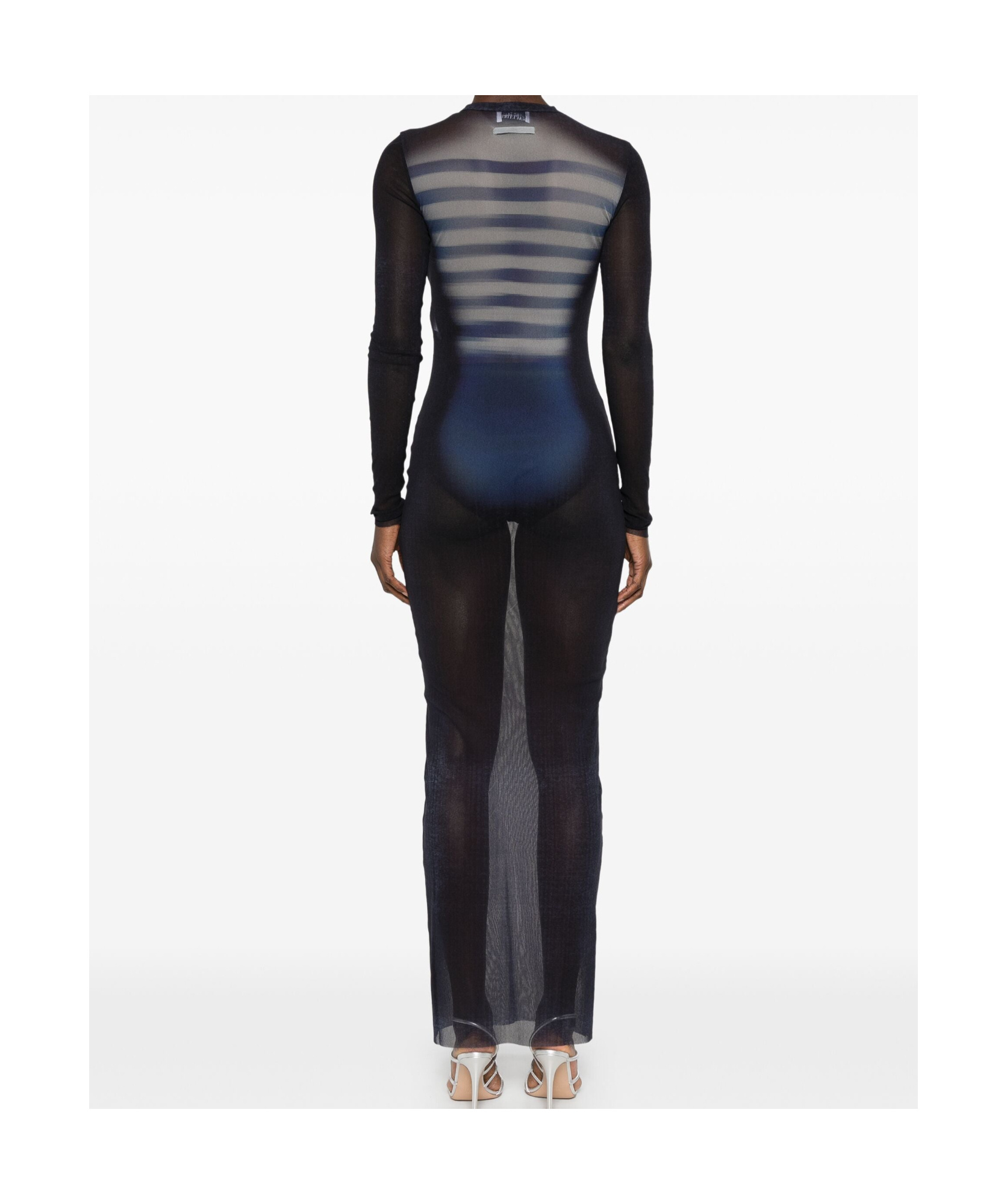 Shop Jean Paul Gaultier Mesh Maxi Dress In Black
