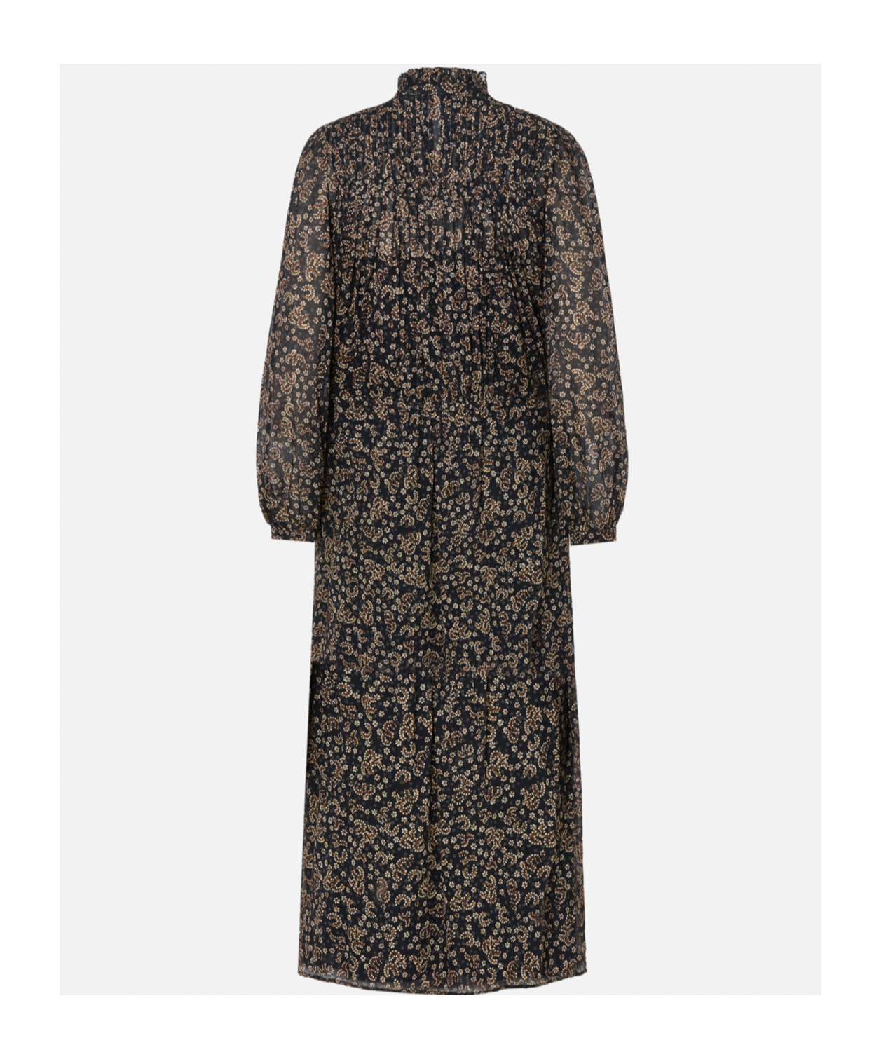 Isabel Marant High-neck Floral-print Midi Dress In Black
