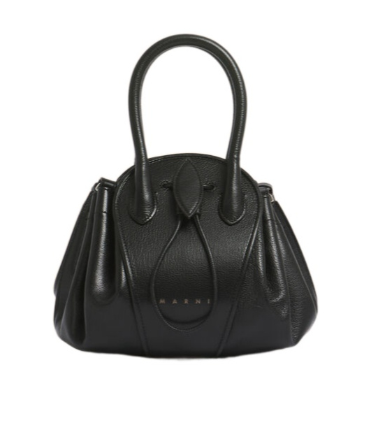 Marni Black Leather Tulipea Small Handbag