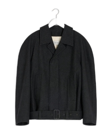Lemaire Raglan-sleeve Belted Jacket In Black