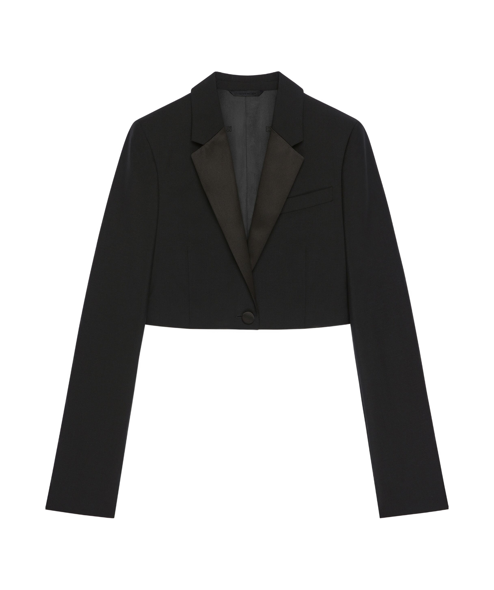 Givenchy Long-sleeved Wool Short Suit Coat In Black