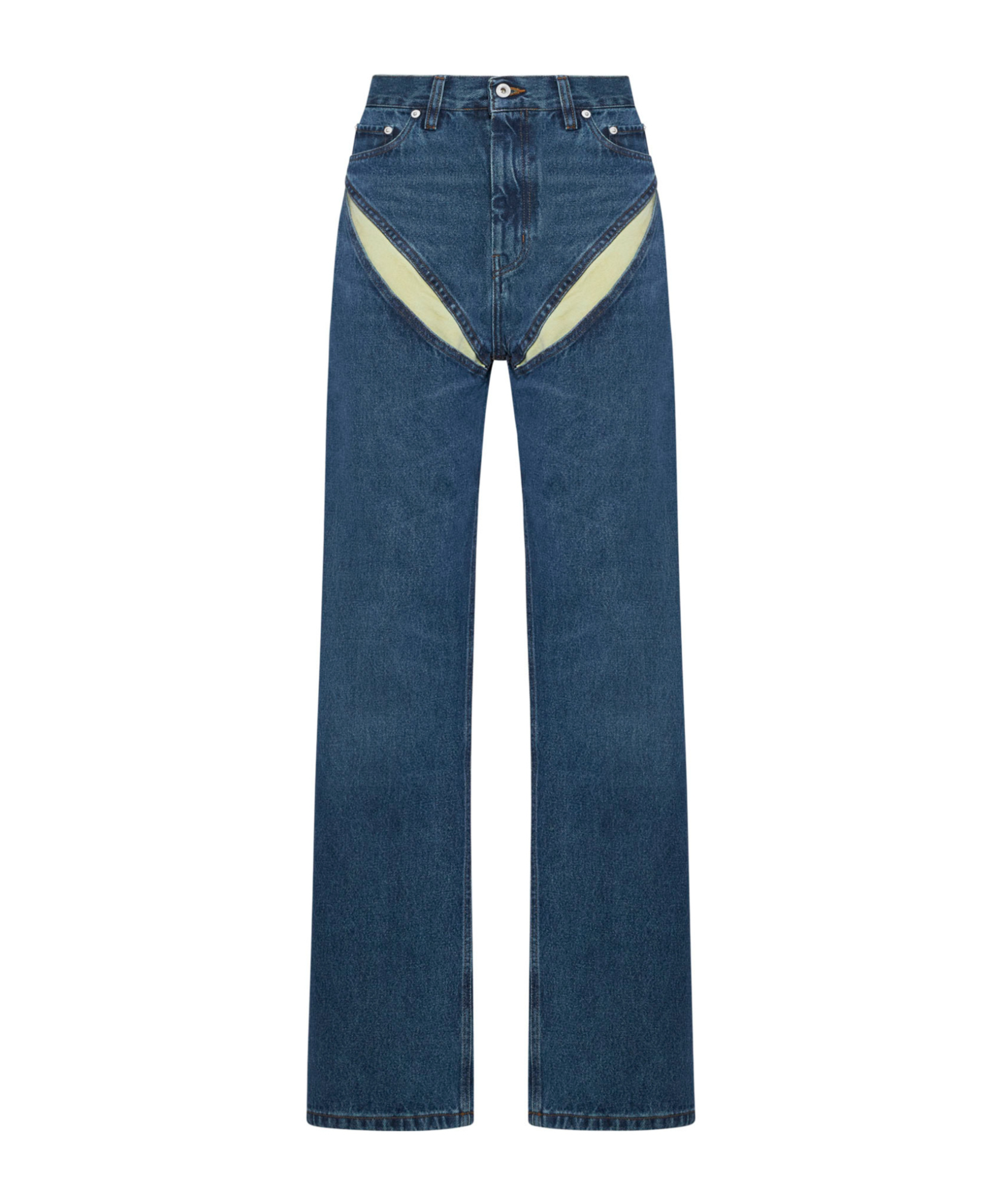 Y/project Cut-out Detail Jeans In Blue