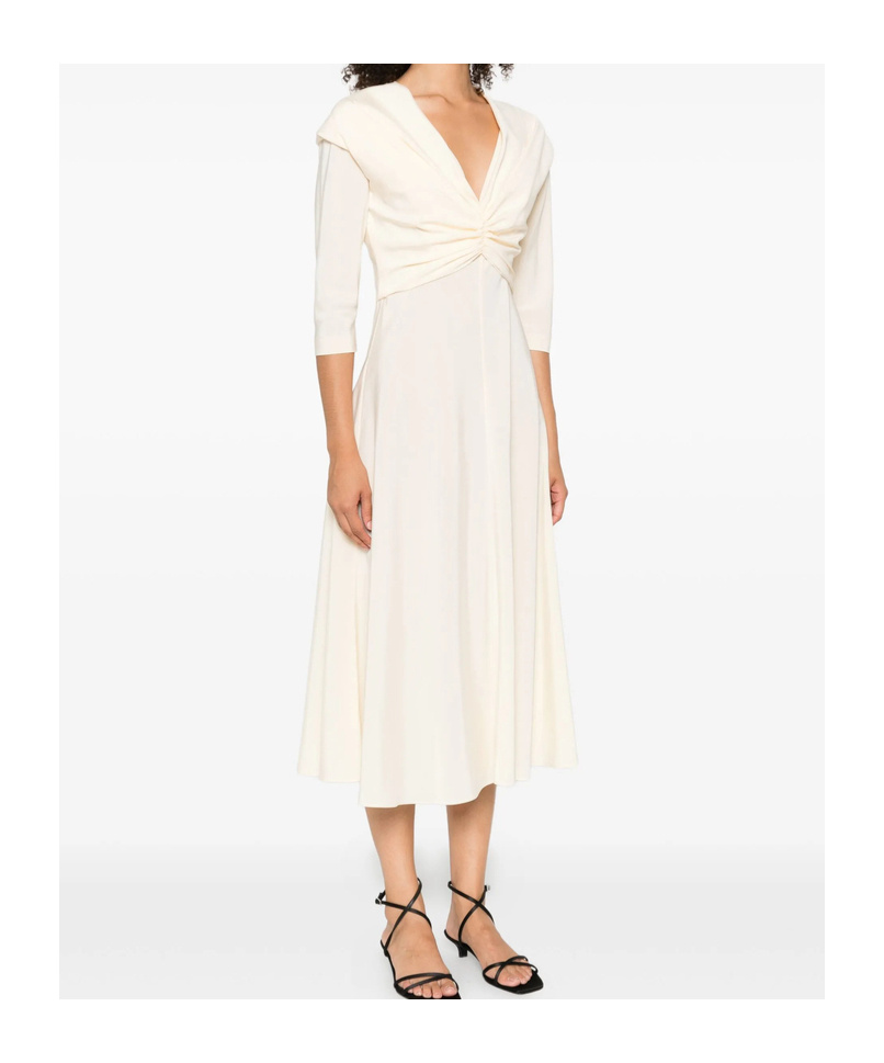 Alberta Ferretti Stretch-silk Midi Dress In White
