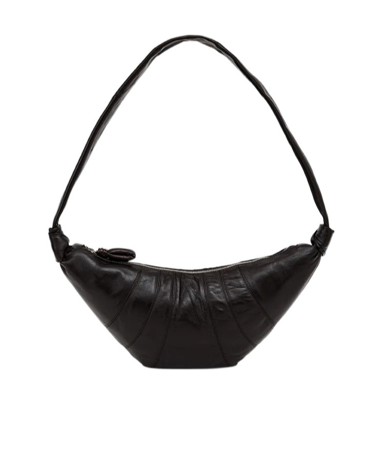 Lemaire Cross-body Bag With Adjustable Strap And Textured Finish In Black