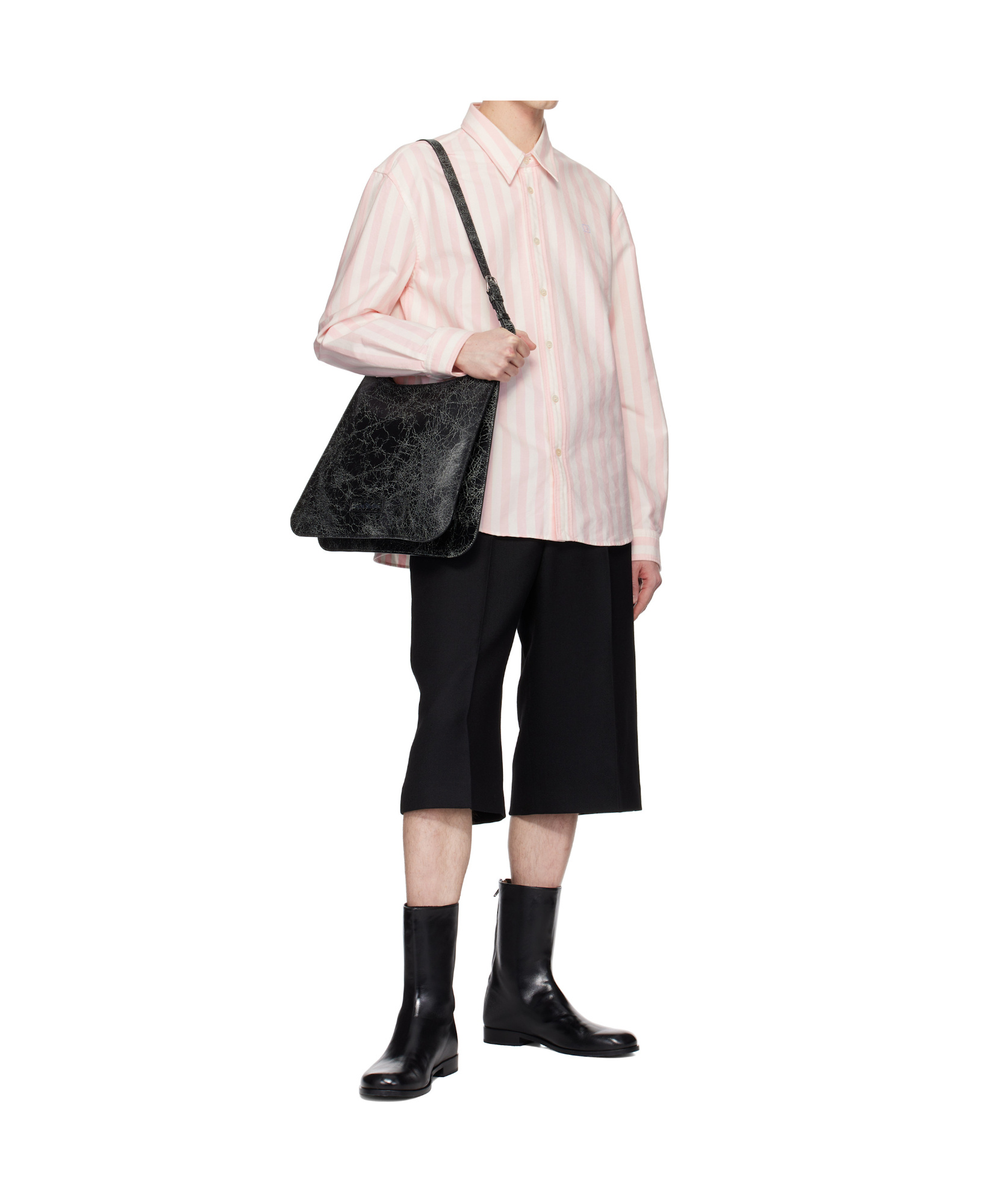 Shop Acne Studios Long-sleeved Striped Shirt In Pink