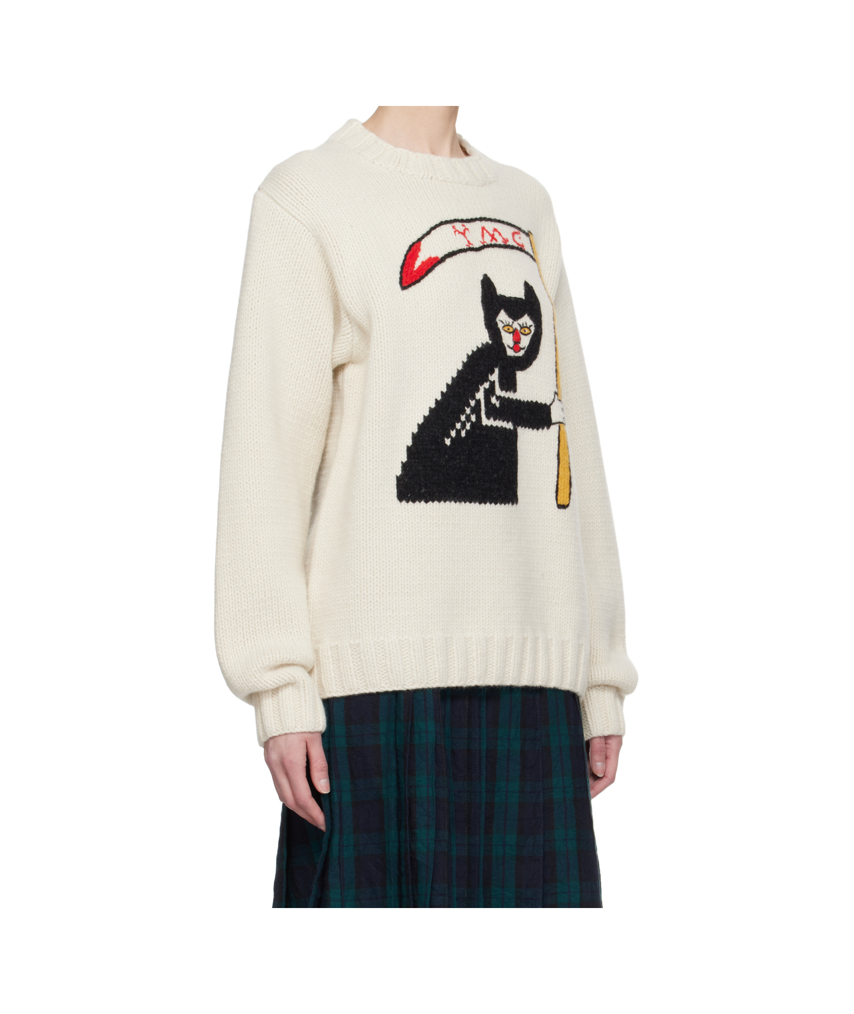 Ymc You Must Create Off-white Bluto Vixen Sweater In Cream-white