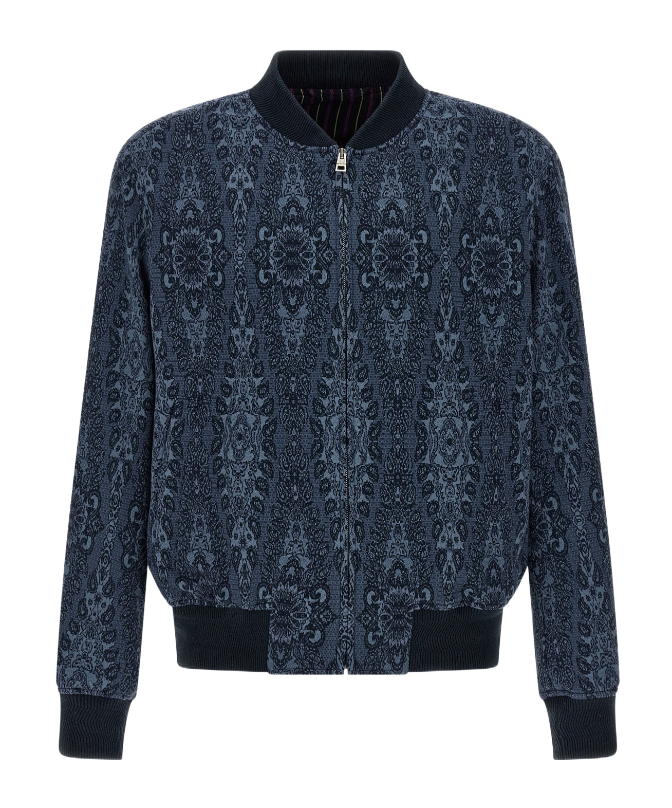 Etro Jacquard Bomber Jacket Casual Jackets And Parka In Black