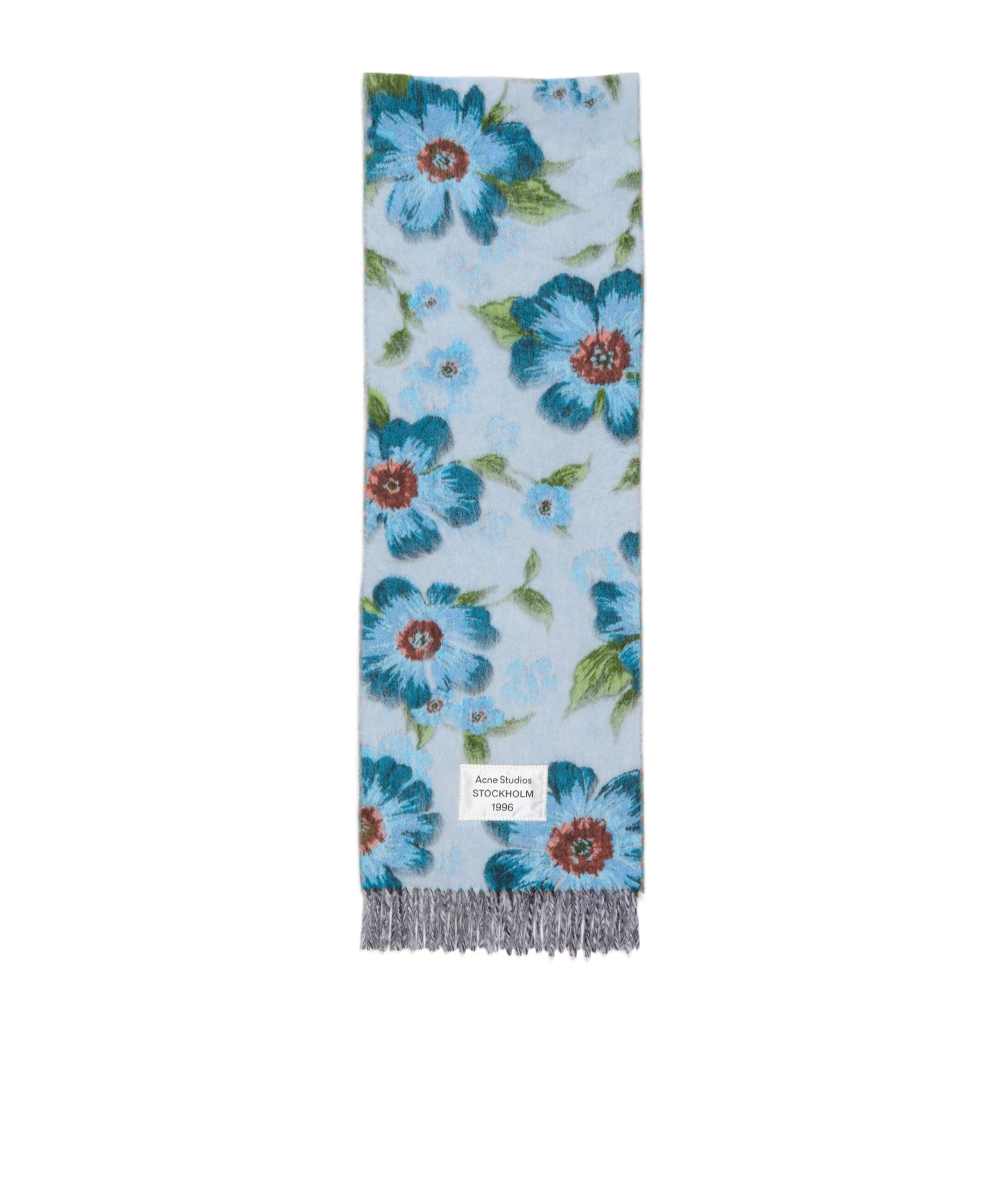 Acne Studios Fringed Wool Scarf In Multi