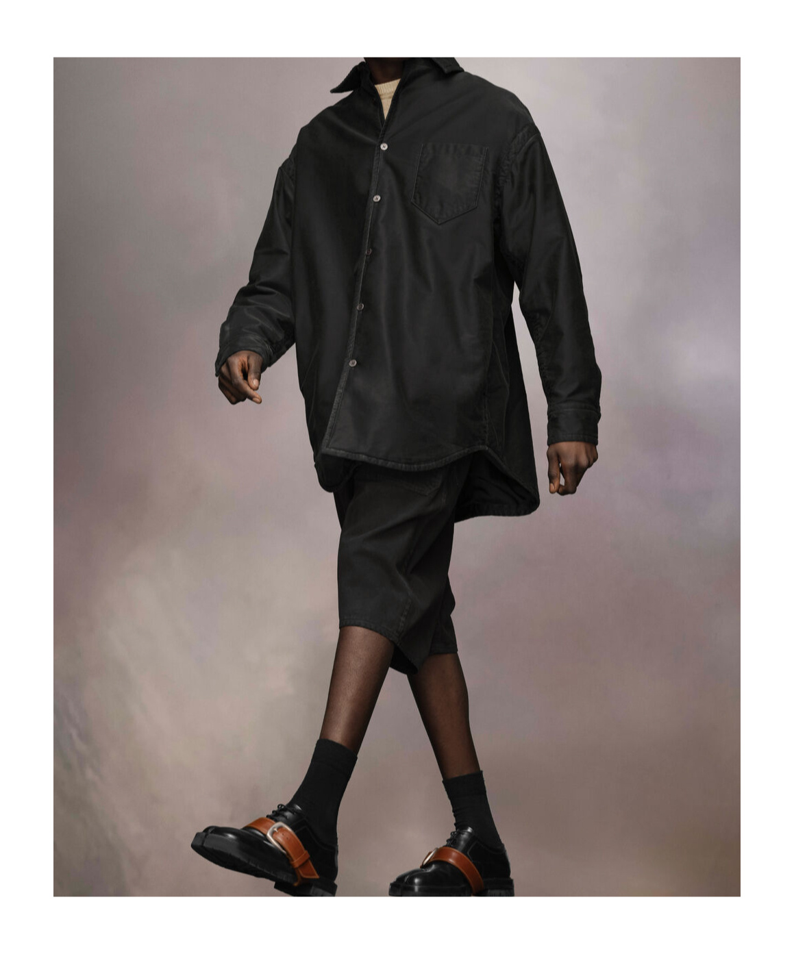 MAISON MARGIELA MAISON MARGIELA LONG-SLEEVED CURVED HEM SHIRT