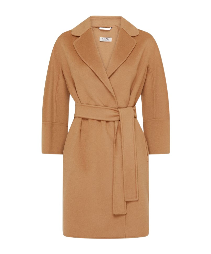 Shop Max Mara Long-sleeved Coat In Nude