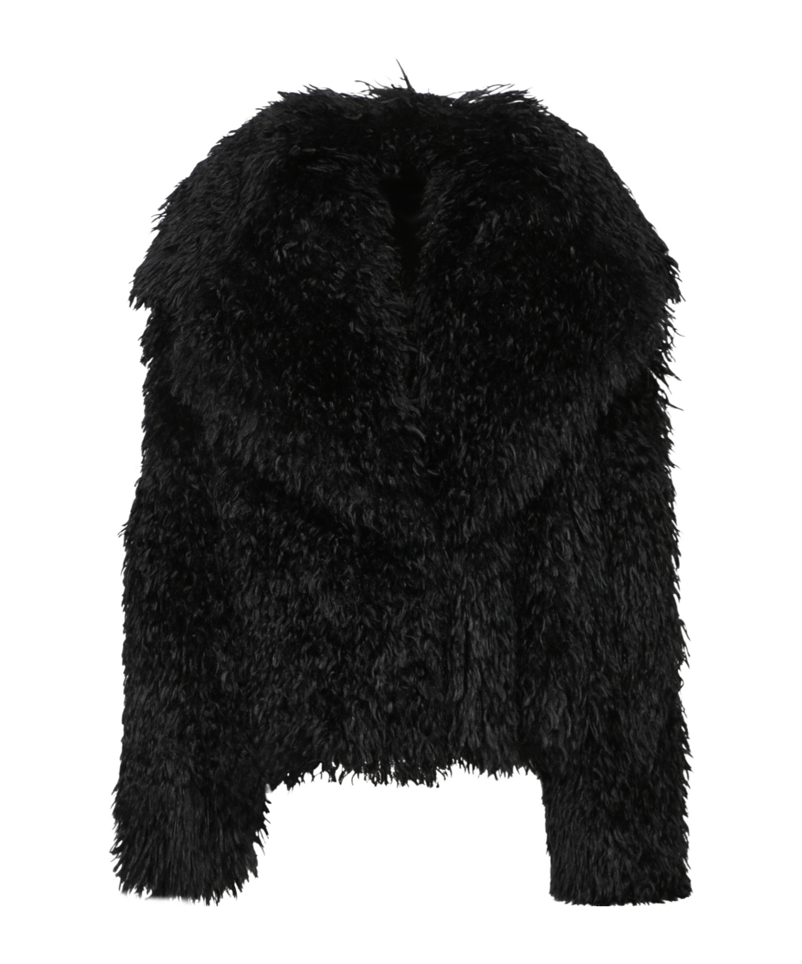 Amen Textured Shaggy Jacket In Black