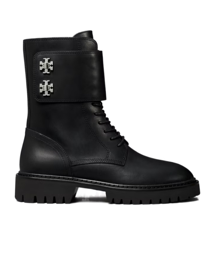 Tory Burch Lug Double-t Boots In Black
