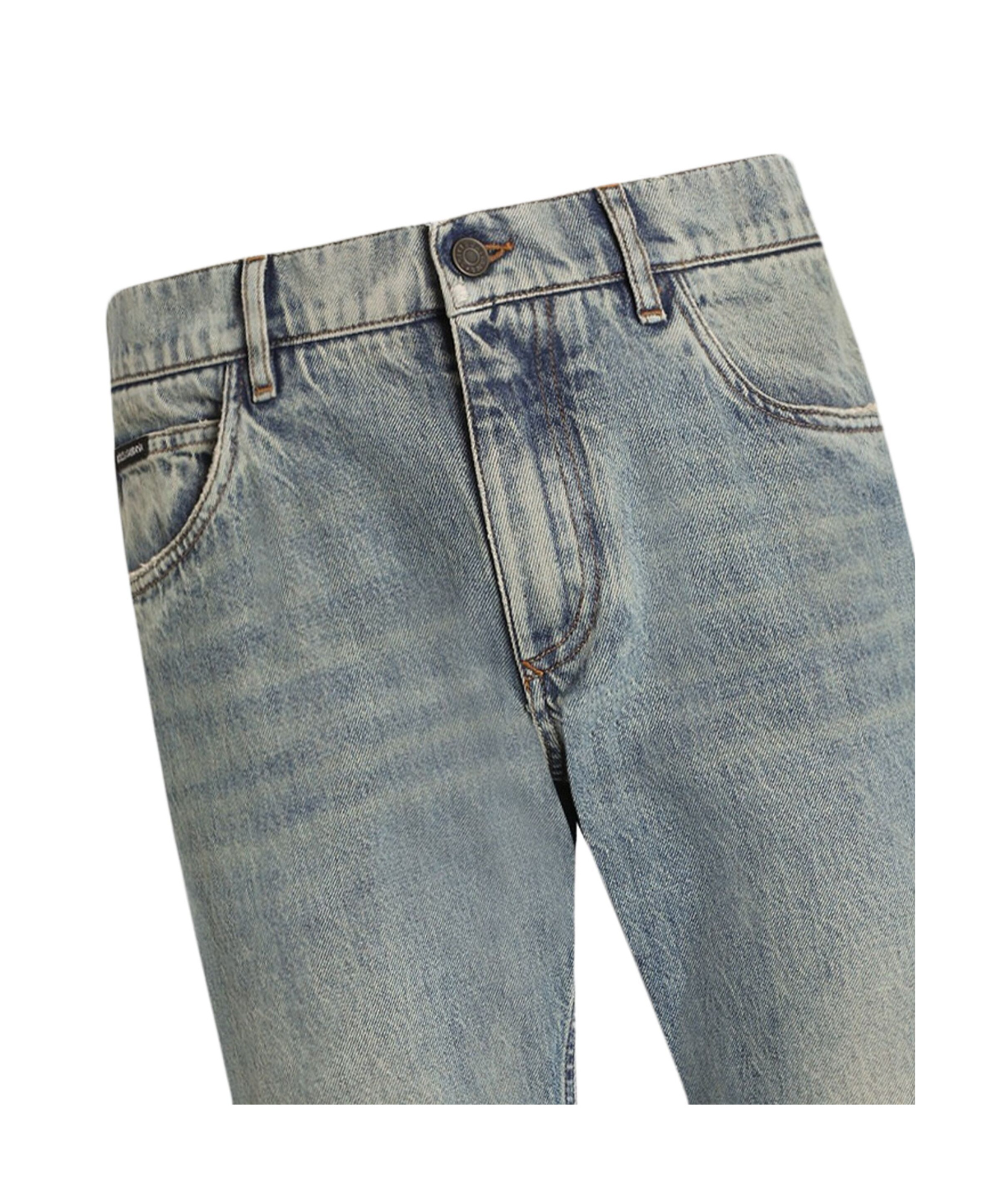 Dolce & Gabbana Straight Jeans With A Lightened Effect In Gray