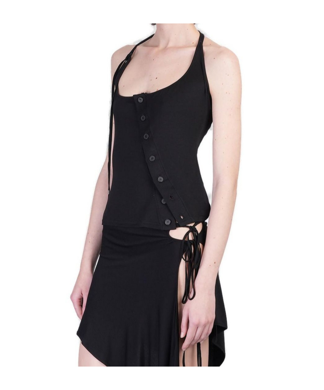 Attico The  Wide Neck Top In Black