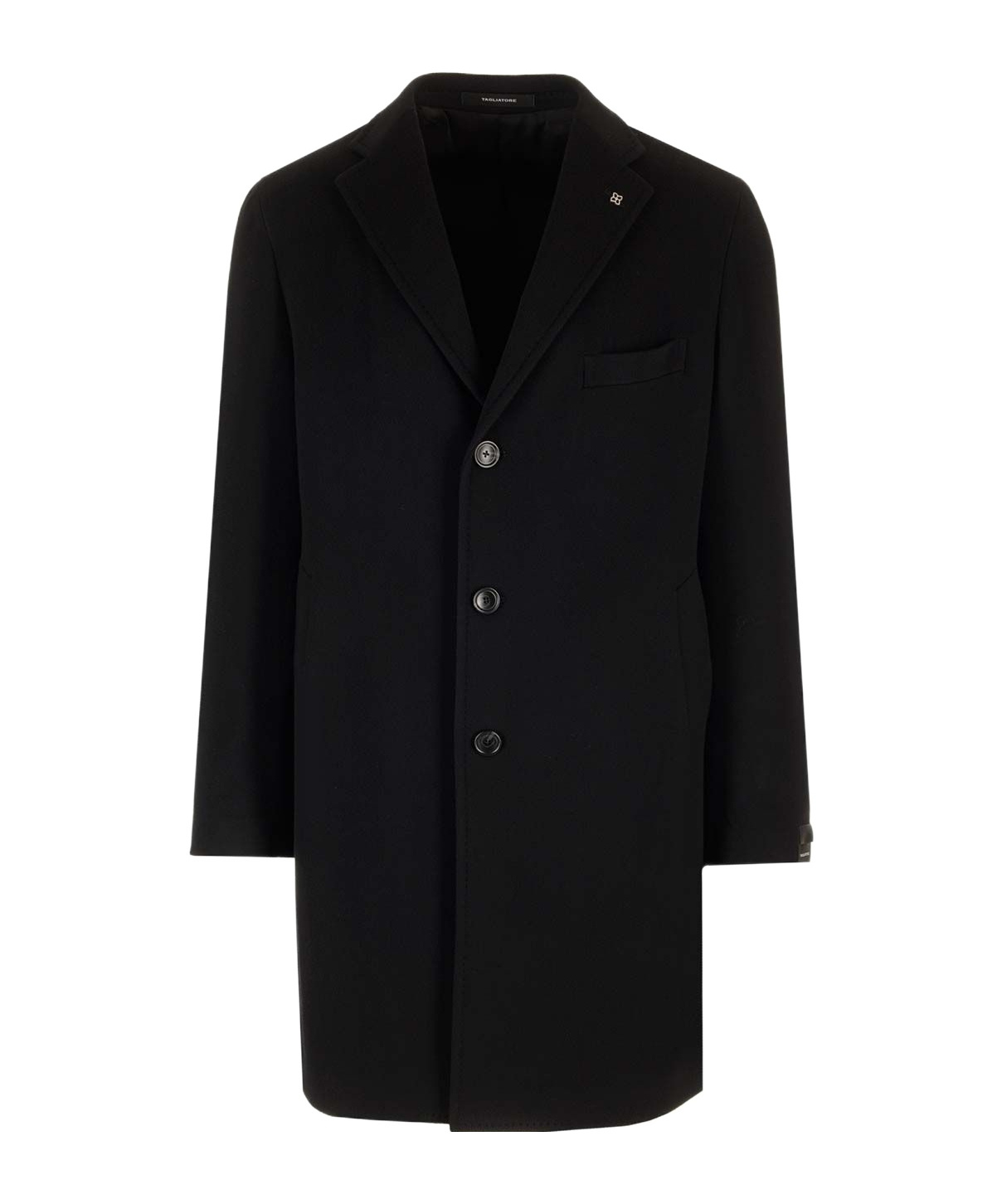 Tagliatore Tailored Coat With Notch Lapel And Pockets In Black