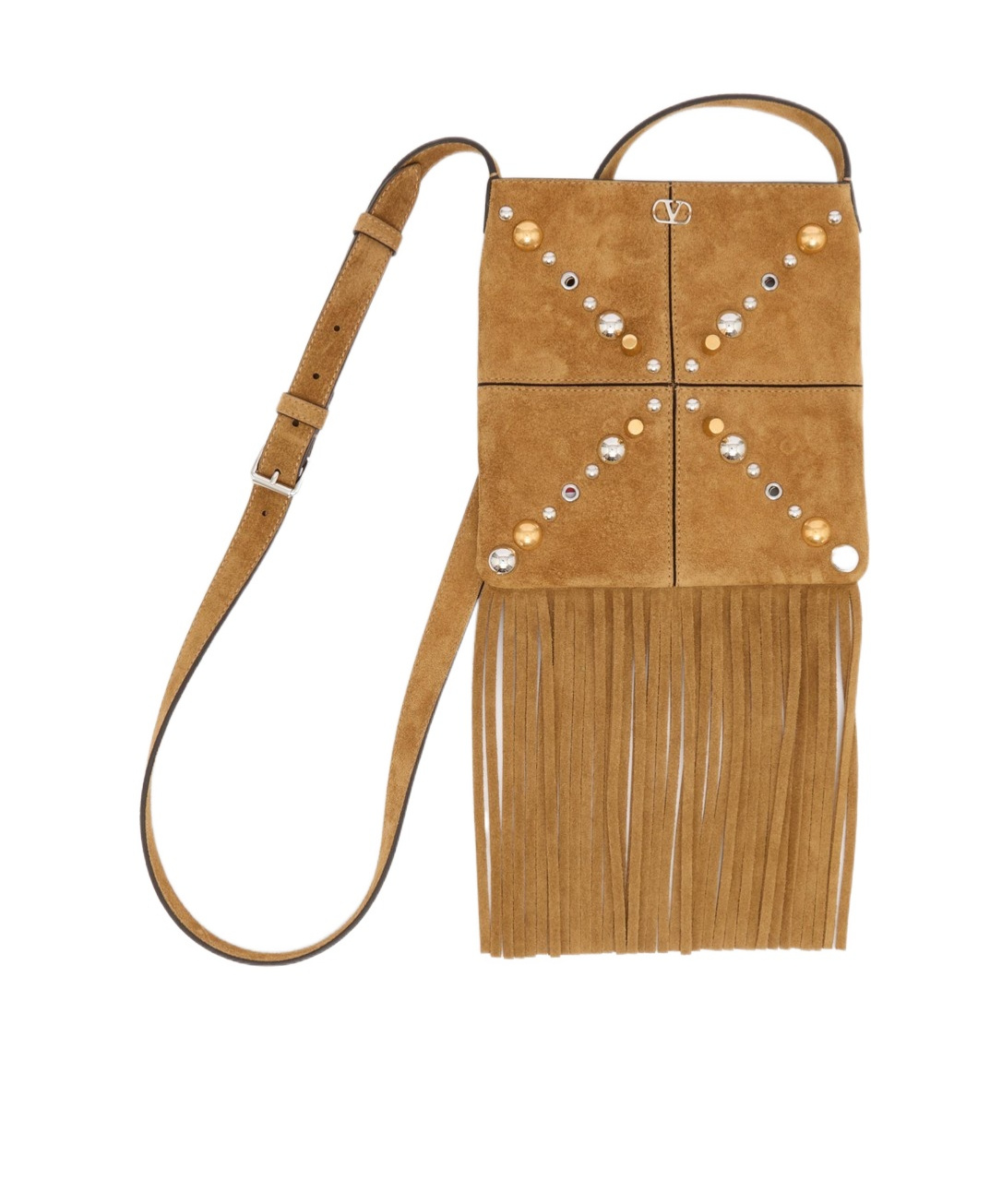 Valentino Small Logo Shoulder Bag In Brown