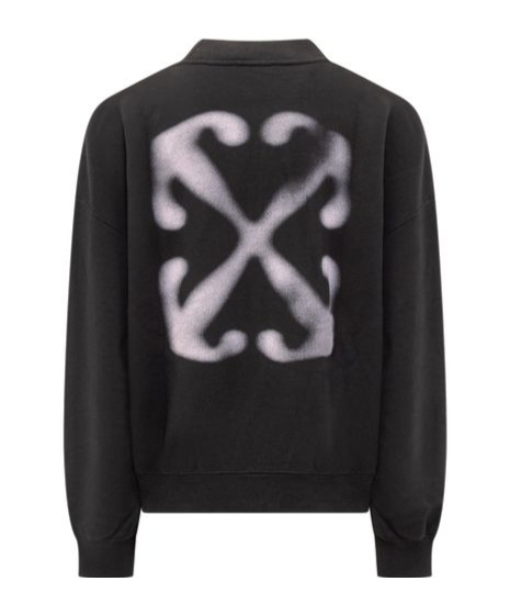 Off-white Men's Cotton Crew-neck Sweatshirt In Black