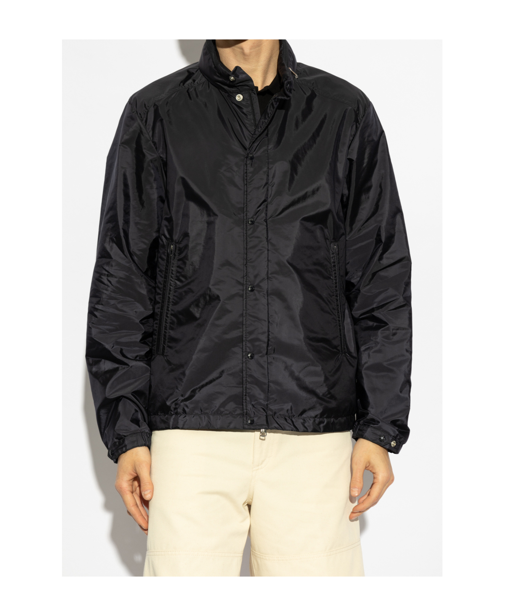 Moncler Long-sleeved Casual Jacket In Blue