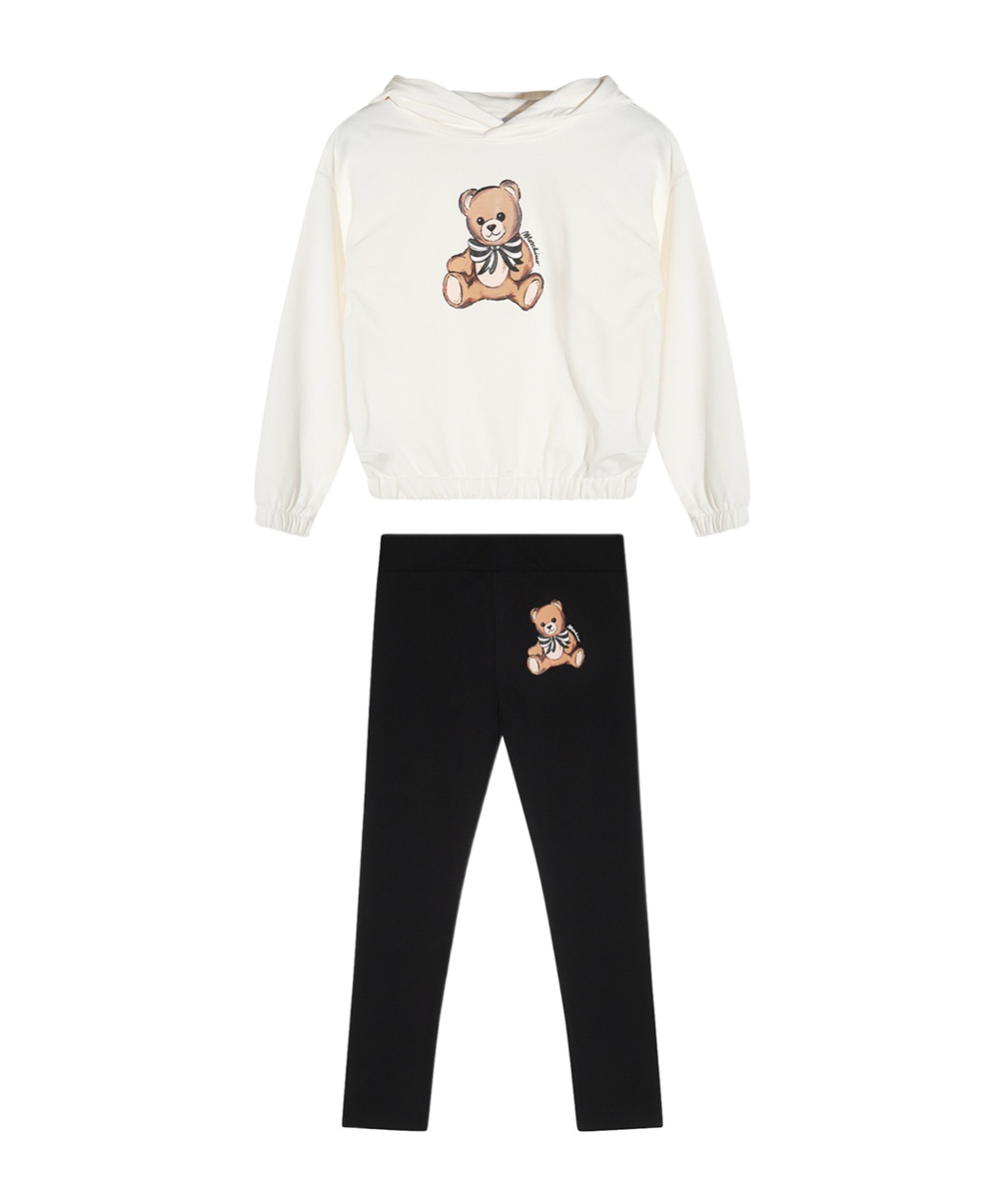 Moschino Hooded Sweatshirt And Trousers Two-pack In Neutral