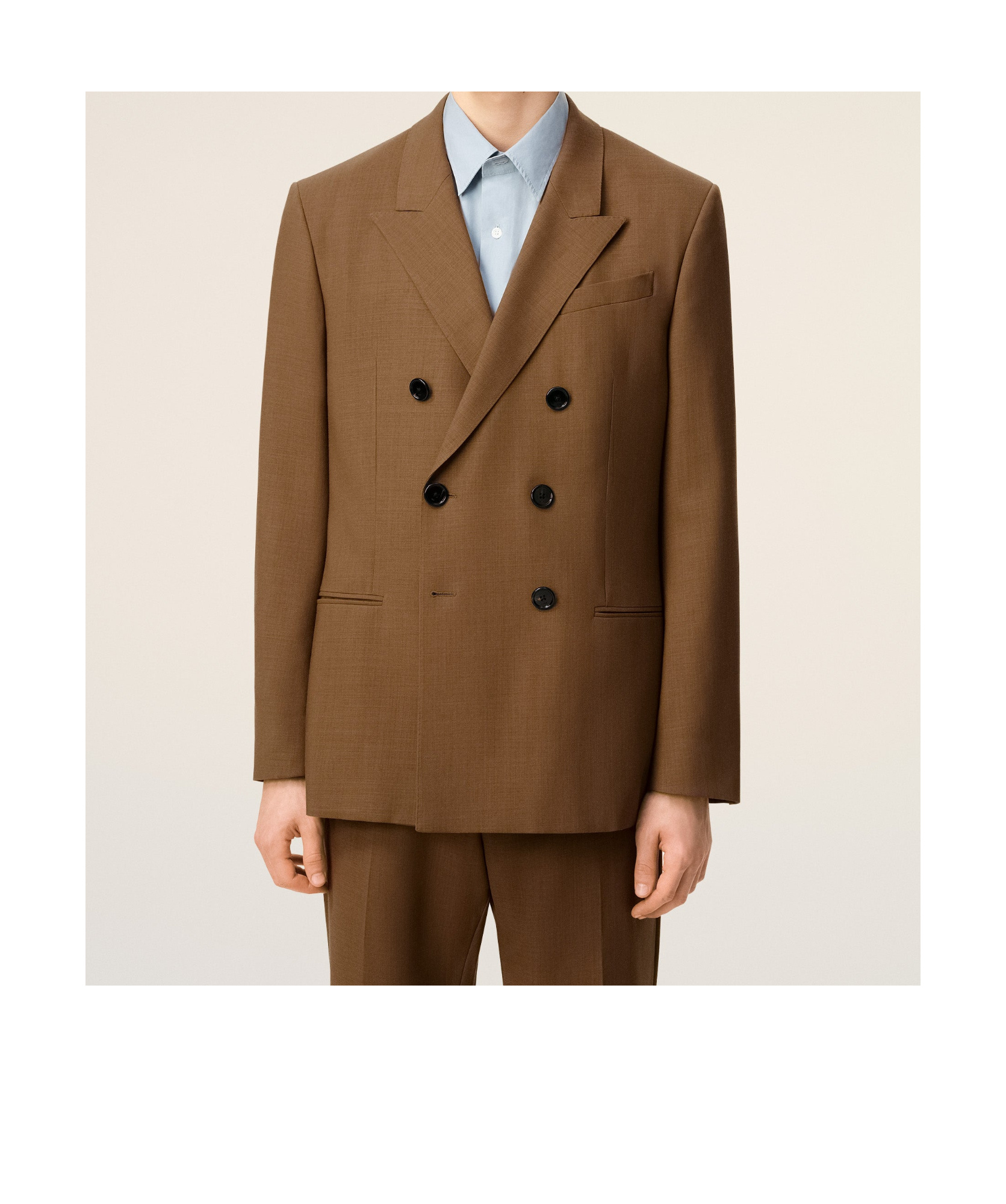Ami Alexandre Mattiussi Ami Double-breasted Light Wool Twill Blazer