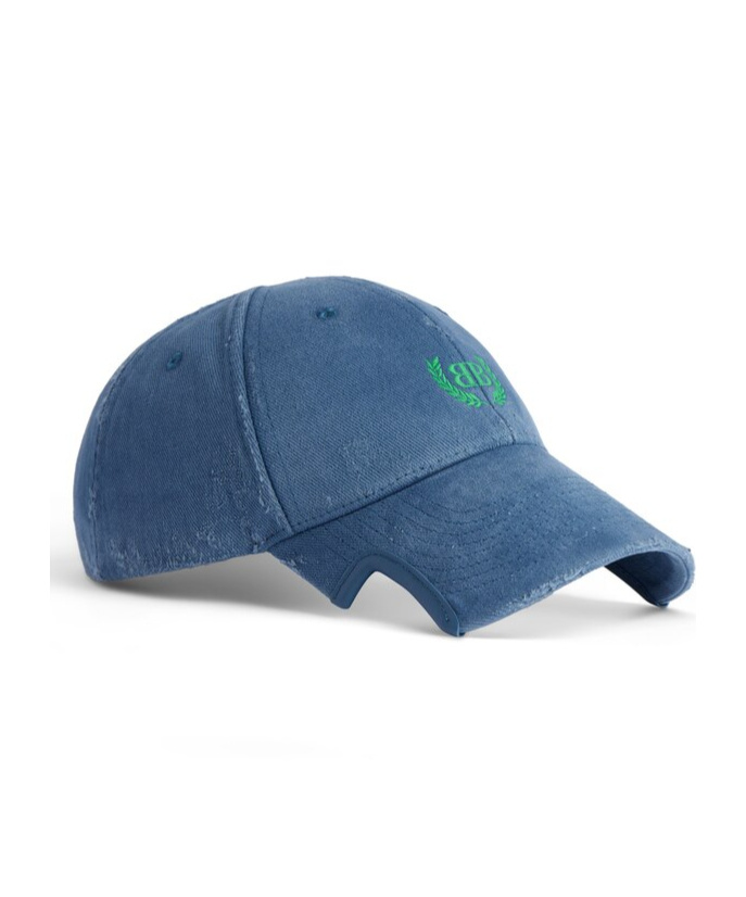 Balenciaga Men's Laurel Classic  Cap In Dark Blue/green In Dark Blue And Green