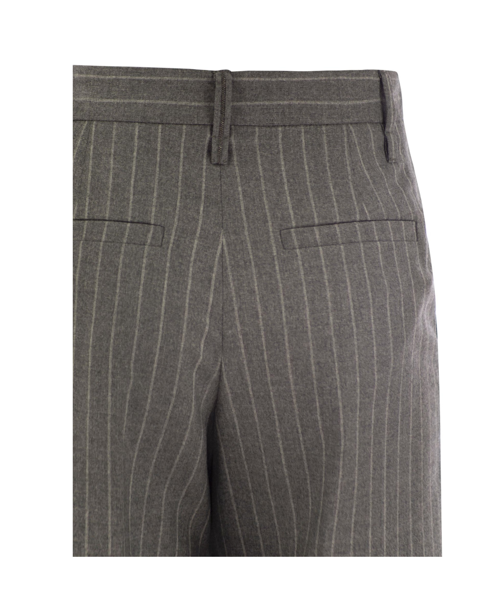 BRUNELLO CUCINELLI STRIPED TAILORED TROUSERS
