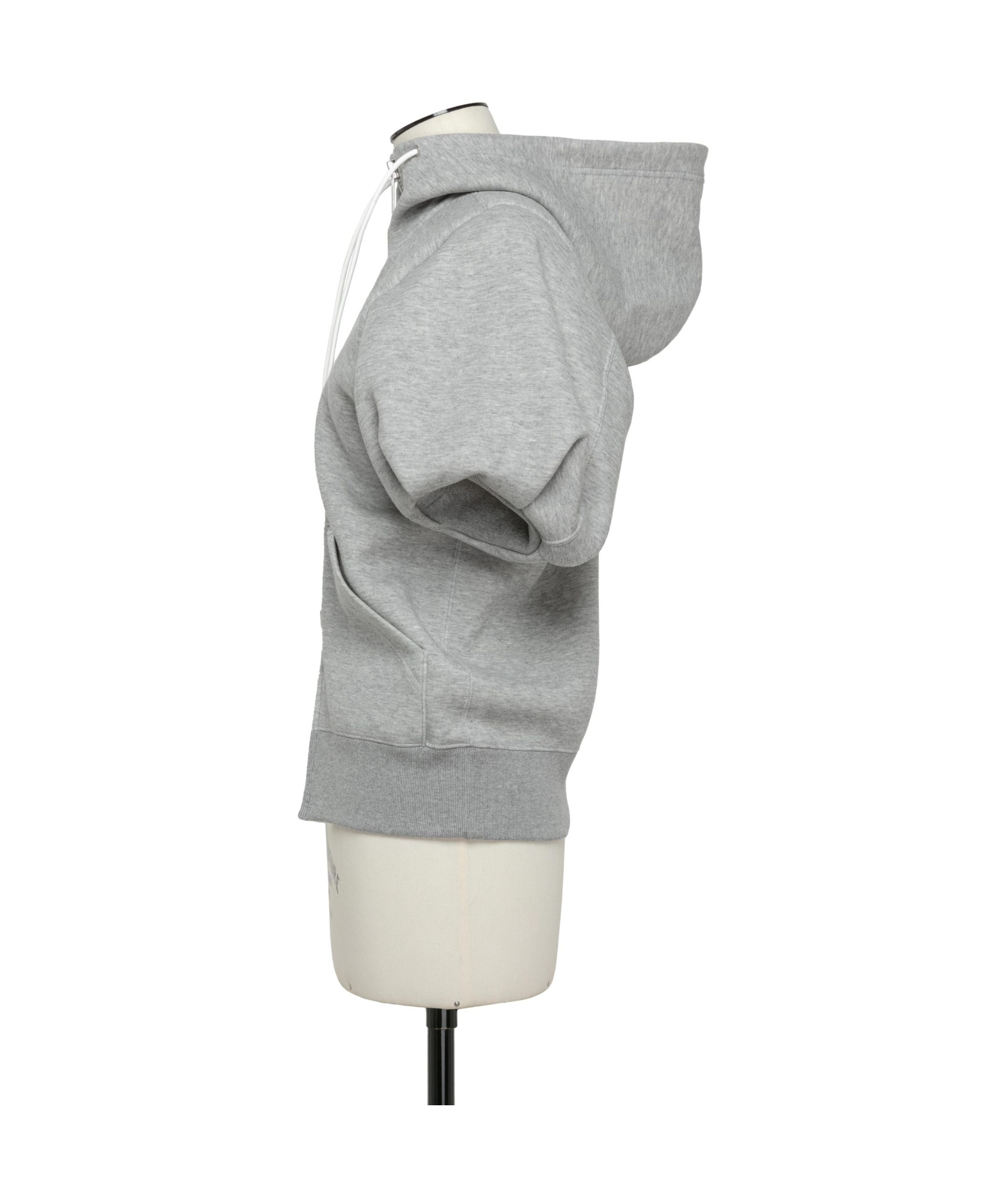 Sacai Short-sleeved Hoodie In Gray