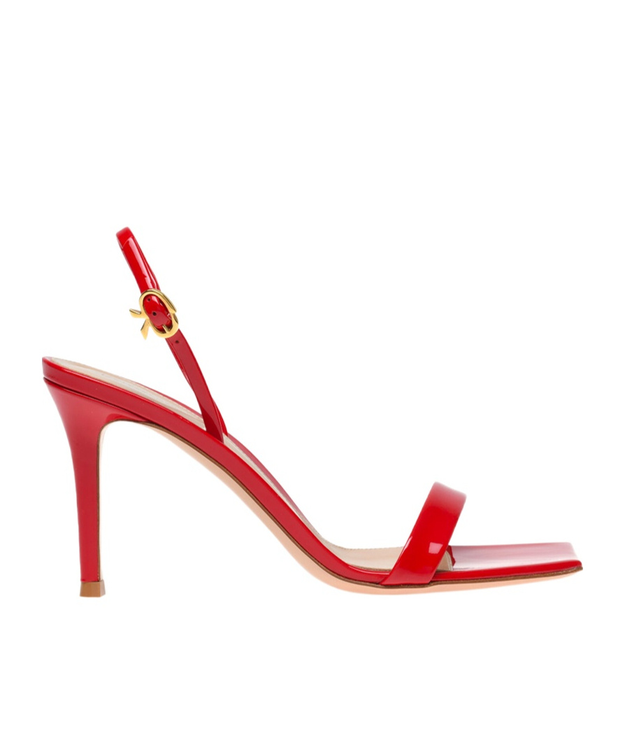Gianvito Rossi Square Toe High-heeled Sandals In Red