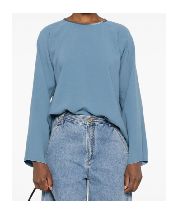 Forte Forte Satin Blouse In Blue
