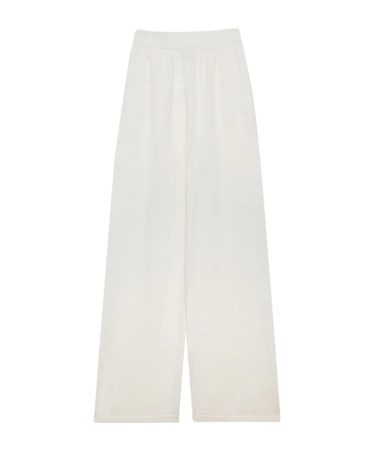 Msgm Wide-leg Wool Blend Trousers In White