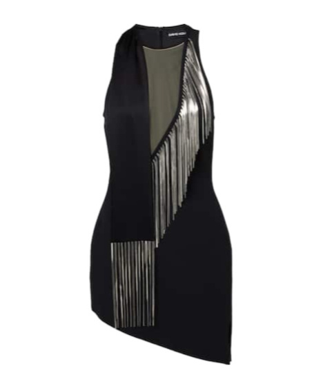 David Koma Metal-trimmed Midi Dress In Black