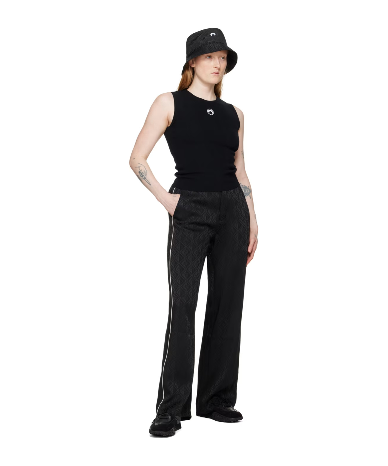 Marine Serre Black Moon Logo Vest In Black