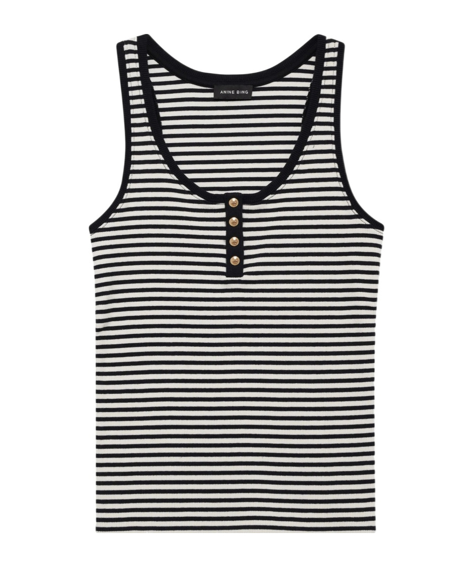 Shop Anine Bing Alessia Tank Top In Black