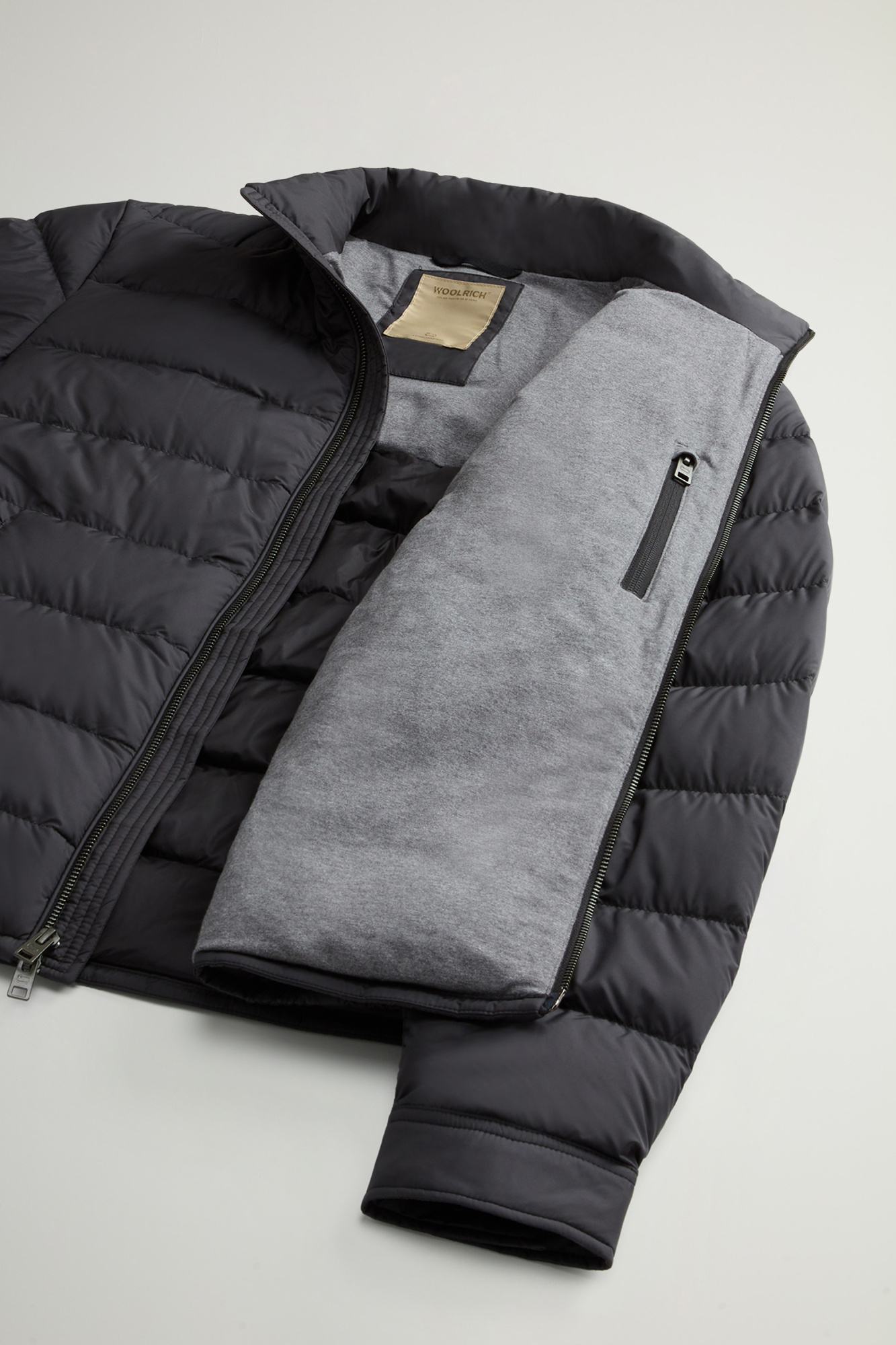 Woolrich Ultrafine Fiber Lightweight Down Jacket In Black