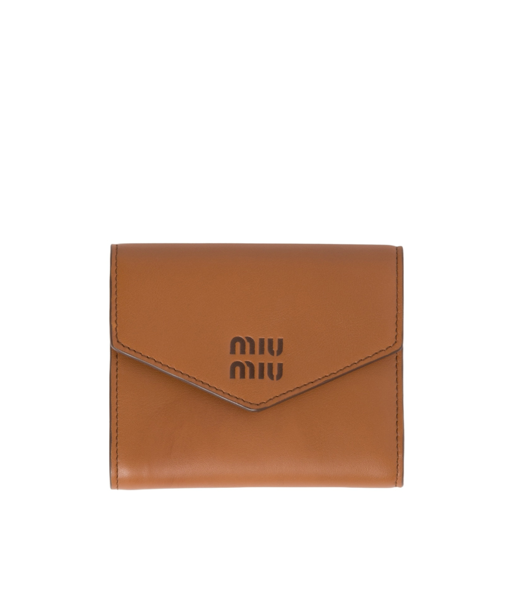 Miu Miu Small Logo Wallet In Brown